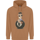 8-Ball Pinup Pool Mens 80% Cotton Hoodie Caramel Latte