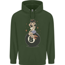 8-Ball Pinup Pool Mens 80% Cotton Hoodie Forest Green
