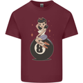 8-Ball Pinup Pool Mens Cotton T-Shirt Tee Top Maroon