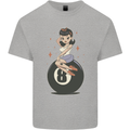 8-Ball Pinup Pool Mens Cotton T-Shirt Tee Top Sports Grey