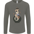 8-Ball Pinup Pool Mens Long Sleeve T-Shirt Charcoal