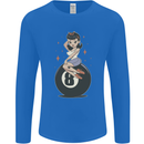 8-Ball Pinup Pool Mens Long Sleeve T-Shirt Royal Blue