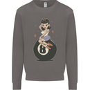 8-Ball Pinup Pool Mens Sweatshirt Jumper Charcoal