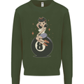 8-Ball Pinup Pool Mens Sweatshirt Jumper Forest Green