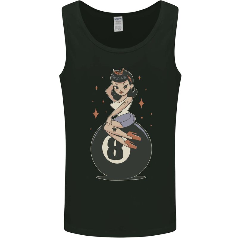 8-Ball Pinup Pool Mens Vest Tank Top Black