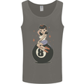 8-Ball Pinup Pool Mens Vest Tank Top Charcoal