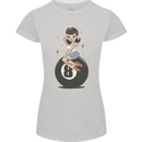 8-Ball Pinup Pool Womens Petite Cut T-Shirt Sports Grey