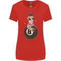 8-Ball Pinup Pool Womens Wider Cut T-Shirt Red