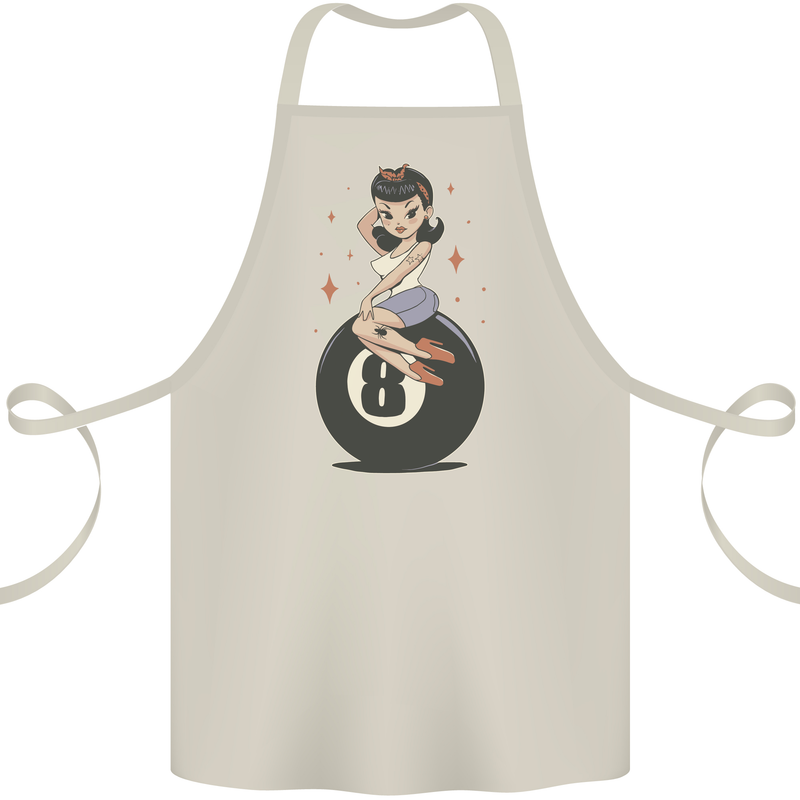 8-Ball Pool Pinup Cotton Apron 100% Organic Natural