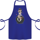 8-Ball Pool Pinup Cotton Apron 100% Organic Royal Blue