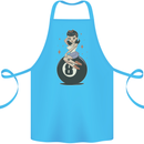 8-Ball Pool Pinup Cotton Apron 100% Organic Turquoise