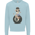 8-Ball Pool Pinup Kids Sweatshirt Jumper Light Blue