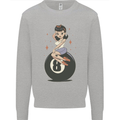 8-Ball Pool Pinup Kids Sweatshirt Jumper Sports Grey