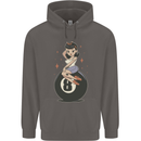 8-Ball Pool Pinup Mens 80% Cotton Hoodie Charcoal