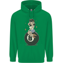 8-Ball Pool Pinup Mens 80% Cotton Hoodie Irish Green