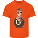 8-Ball Pool Pinup Mens Cotton T-Shirt Tee Top Orange