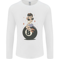 8-Ball Pool Pinup Mens Long Sleeve T-Shirt White