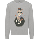 8-Ball Pool Pinup Mens Sweatshirt Jumper Sports Grey
