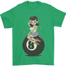 8-Ball Pool Pinup Mens T-Shirt 100% Cotton Irish Green