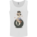 8-Ball Pool Pinup Mens Vest Tank Top White