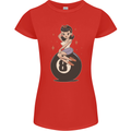 8-Ball Pool Pinup Womens Petite Cut T-Shirt Red