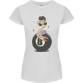 8-Ball Pool Pinup Womens Petite Cut T-Shirt White