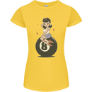 8-Ball Pool Pinup Womens Petite Cut T-Shirt Yellow