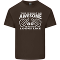 80th Birthday 80 Year Old This Is What Mens Cotton T-Shirt Tee Top Dark Chocolate