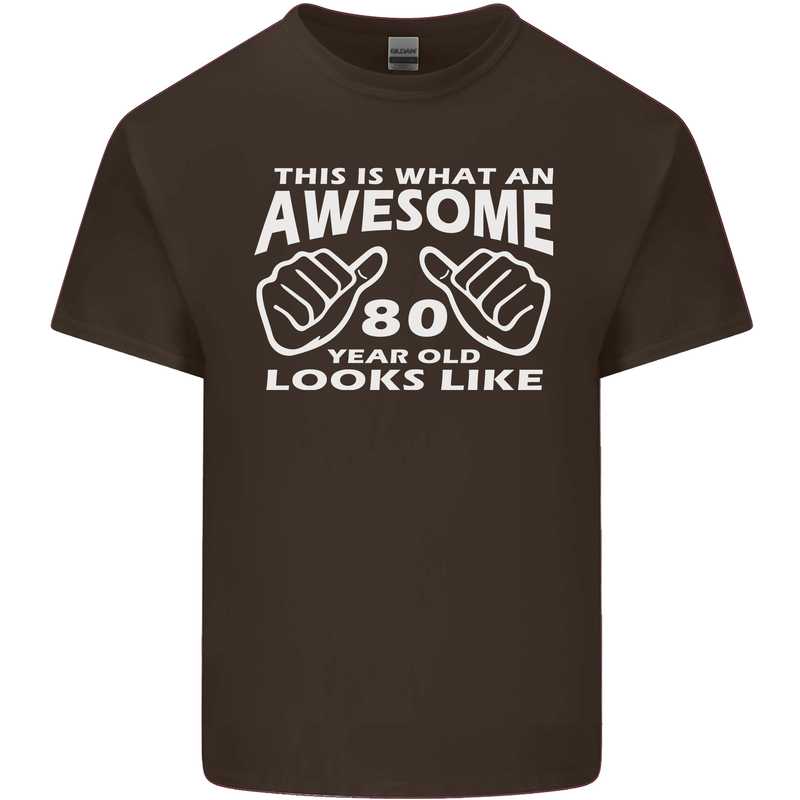 80th Birthday 80 Year Old This Is What Mens Cotton T-Shirt Tee Top Dark Chocolate