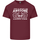 80th Birthday 80 Year Old This Is What Mens Cotton T-Shirt Tee Top Maroon