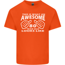 80th Birthday 80 Year Old This Is What Mens Cotton T-Shirt Tee Top Orange