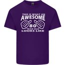 80th Birthday 80 Year Old This Is What Mens Cotton T-Shirt Tee Top Purple