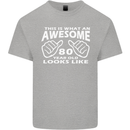 80th Birthday 80 Year Old This Is What Mens Cotton T-Shirt Tee Top Sports Grey