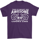 80th Birthday 80 Year Old This Is What Mens T-Shirt 100% Cotton Purple