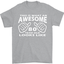 80th Birthday 80 Year Old This Is What Mens T-Shirt 100% Cotton Sports Grey