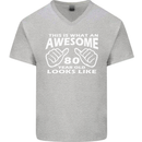 80th Birthday 80 Year Old This Is What Mens V-Neck Cotton T-Shirt Sports Grey
