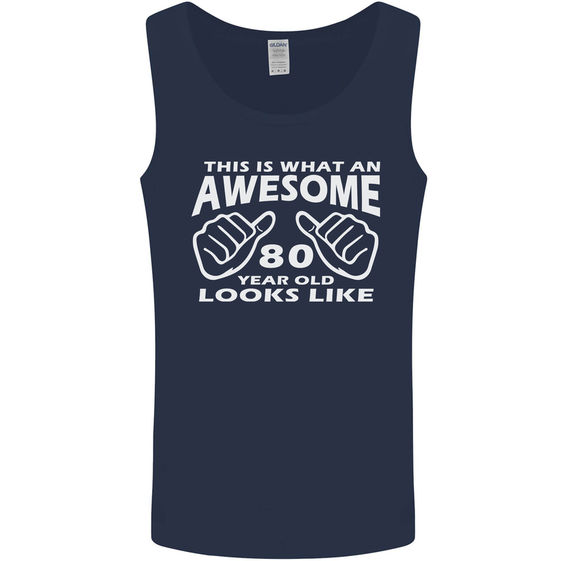 80th Birthday 80 Year Old This Is What Mens Vest Tank Top Navy Blue