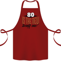 80th Birthday 80 is the New 21 Funny Cotton Apron 100% Organic Maroon