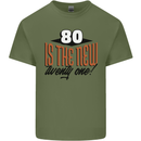 80th Birthday 80 is the New 21 Funny Mens Cotton T-Shirt Tee Top Military Green