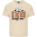 80th Birthday 80 is the New 21 Funny Mens Cotton T-Shirt Tee Top Natural