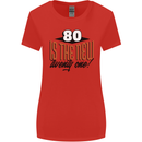 80th Birthday 80 is the New 21 Funny Womens Wider Cut T-Shirt Red