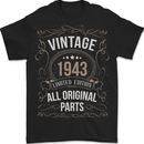 80th Birthday Limited Edition 1943 Mens T-Shirt 100% Cotton BLACK