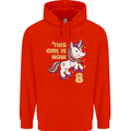 8 Year Old Birthday Girl Magical Unicorn 8th Childrens Kids Hoodie Bright Red