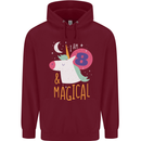 8 Year Old Birthday Girl Magical Unicorn 8th Childrens Kids Hoodie Maroon