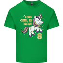 8 Year Old Birthday Girl Magical Unicorn 8th Kids T-Shirt Childrens Irish Green