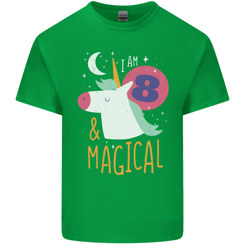 8 Year Old Birthday Girl Magical Unicorn 8th Kids T-Shirt Childrens Irish Green