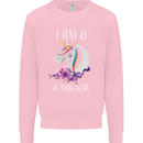 8 Year Old Birthday Magical Unicorn 8th Kids Sweatshirt Jumper Light Pink