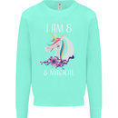 8 Year Old Birthday Magical Unicorn 8th Kids Sweatshirt Jumper Peppermint