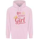 8th Birthday Girl 8 Year Old Princess Childrens Kids Hoodie Light Pink