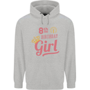 8th Birthday Girl 8 Year Old Princess Childrens Kids Hoodie Sports Grey